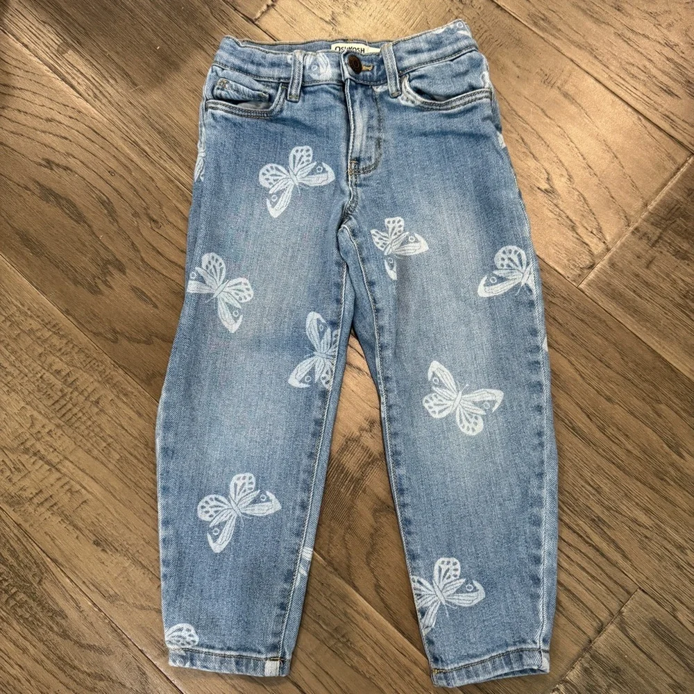 Osh Kosh B’gosh Butterfly‎ Print Blue Jeans Girls Size 5